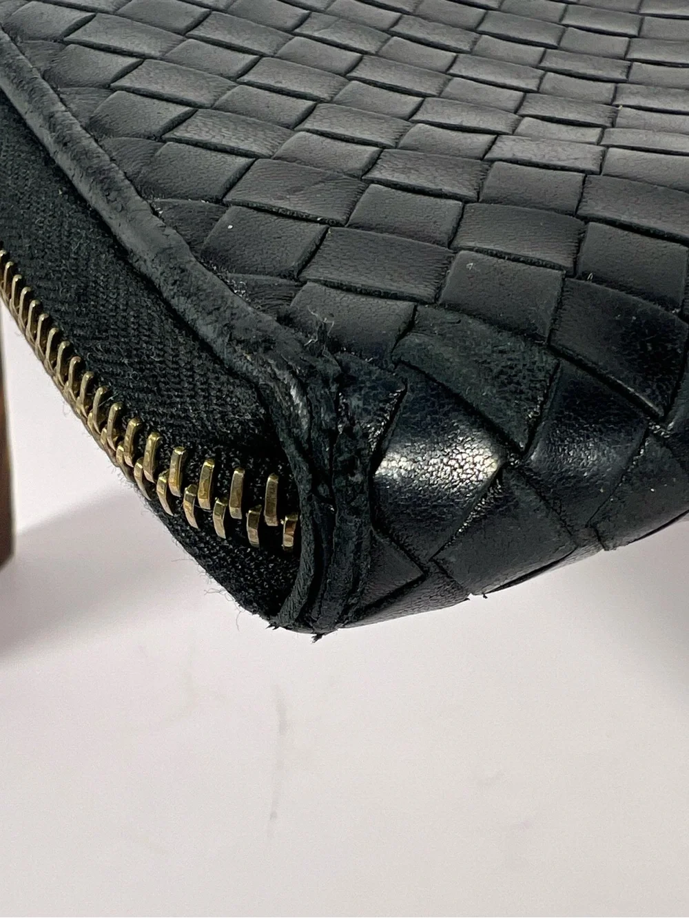 1259: Bottega Veneta Intrecciato Zip Around Leather Continental Wallet